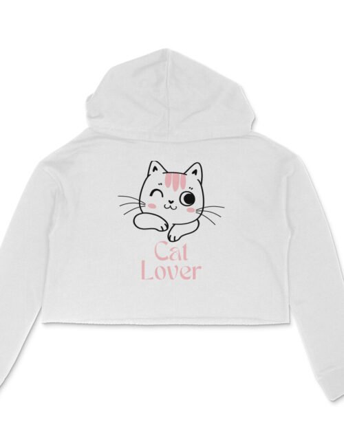 Crop Hoodie - Cat Lover